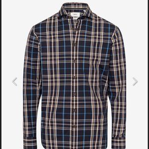 NWT BRAX Harold C Hi-Flex Easy Care Shirt Navy XL